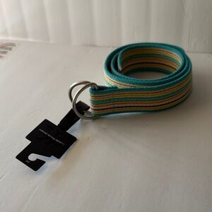 Calvin Klein Jeans Striped Teal and Yellow Belt